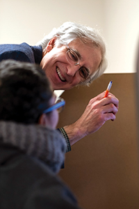 Professor Chanatry working with a student