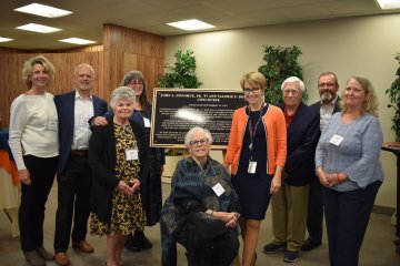 President Laura Casamento at the dedication of the Library Concourse.