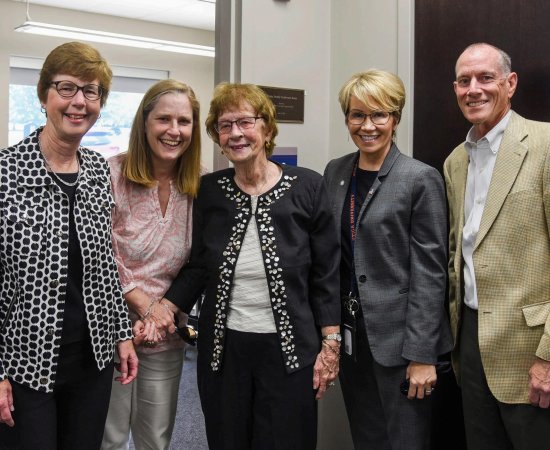 The Meehan Family stand with President Laura Casamento.